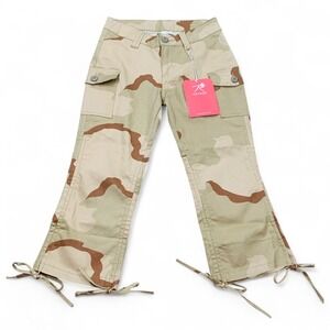 Rothco Capri Pants Women's Size 3/4 Cargo Retro Camo Y2K Desert Camouflage NWT